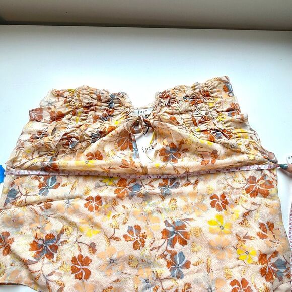 NWT Joie Silk top “Tezza” in apricot with flower prints size 2X - Picture 5 of 11